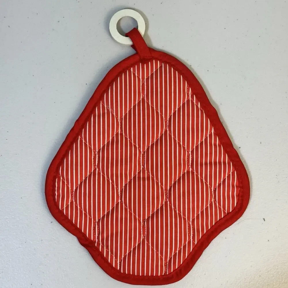 VTG 1978 Garfield Red Christmas Fabric Pot Holder Jim Davis Wooden Ring Holder